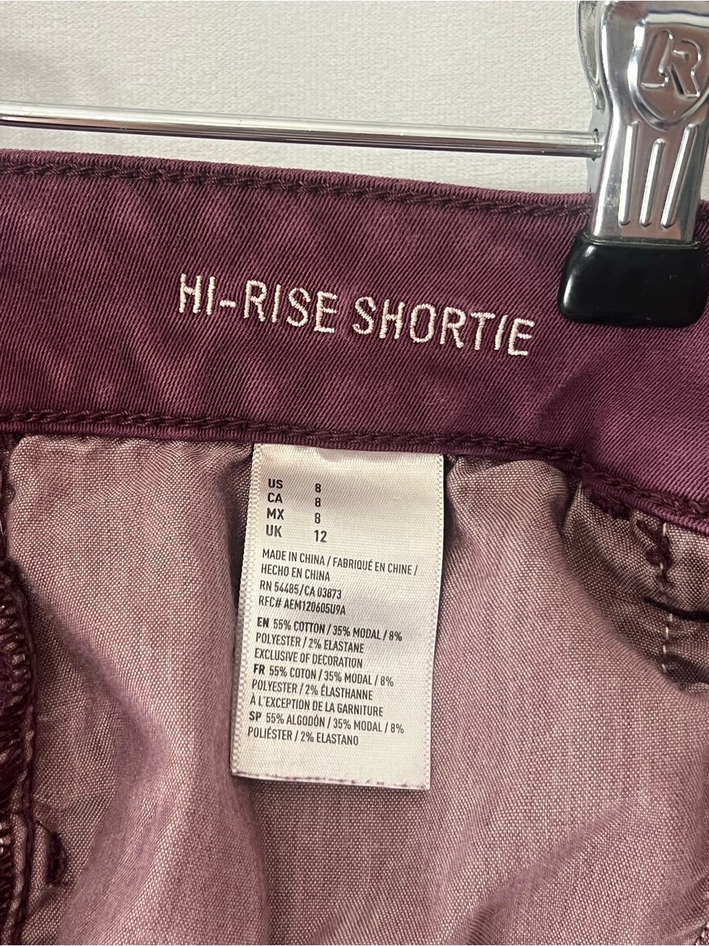 American Eagle Outfitters Super Stretch Shorts - Wine Burgundy - Picture 3 of 8